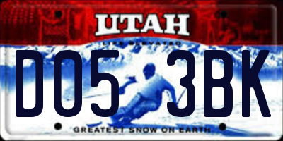 UT license plate D053BK