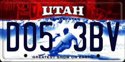 UT license plate D053BV