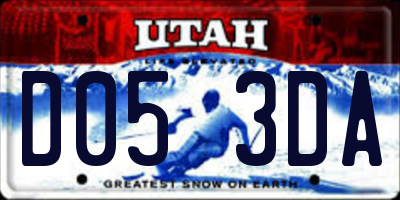UT license plate D053DA