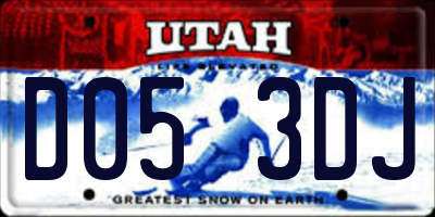 UT license plate D053DJ