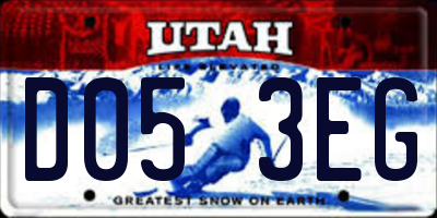 UT license plate D053EG