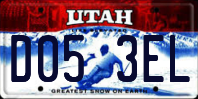 UT license plate D053EL