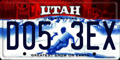 UT license plate D053EX