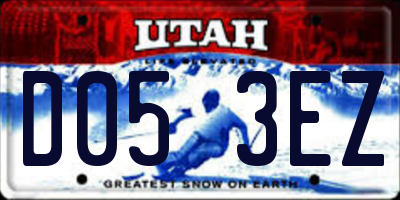UT license plate D053EZ