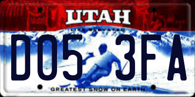 UT license plate D053FA