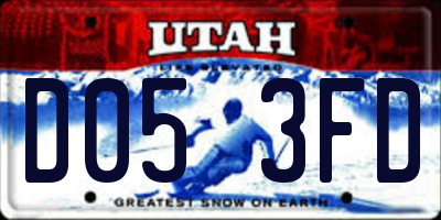 UT license plate D053FD
