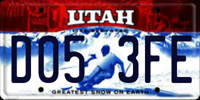 UT license plate D053FE
