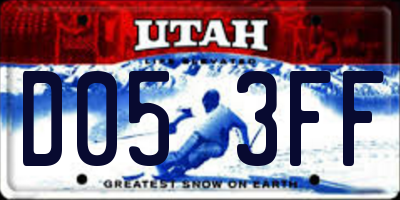 UT license plate D053FF