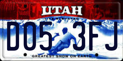 UT license plate D053FJ