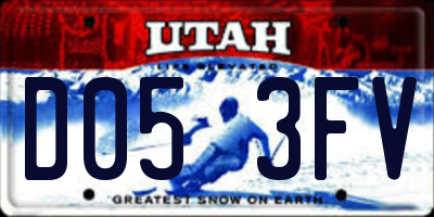 UT license plate D053FV
