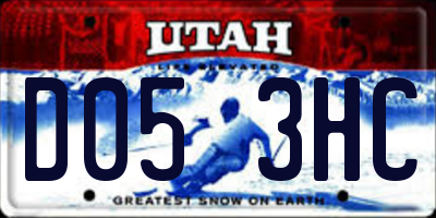 UT license plate D053HC