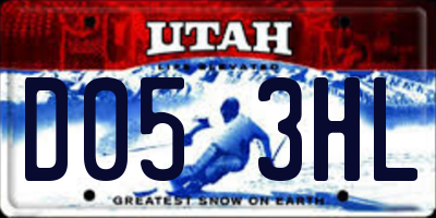 UT license plate D053HL