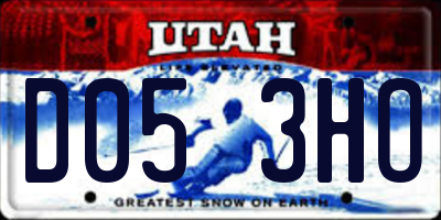 UT license plate D053HO