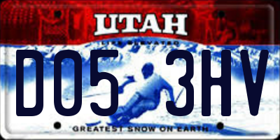 UT license plate D053HV