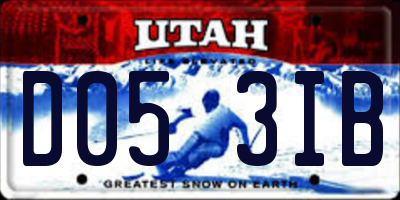 UT license plate D053IB