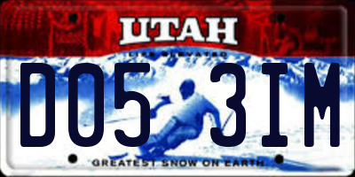 UT license plate D053IM