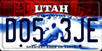 UT license plate D053JE