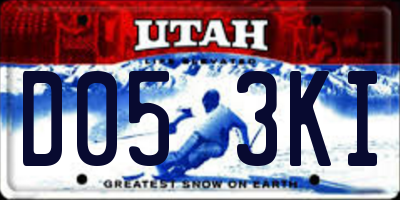 UT license plate D053KI