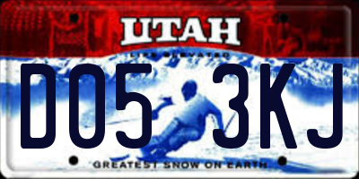 UT license plate D053KJ
