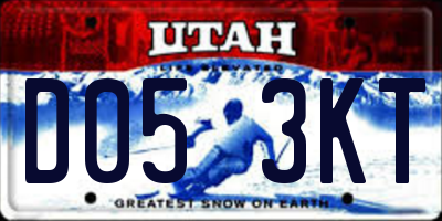 UT license plate D053KT