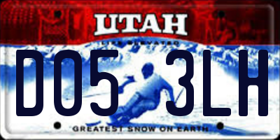 UT license plate D053LH