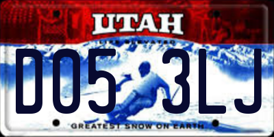 UT license plate D053LJ