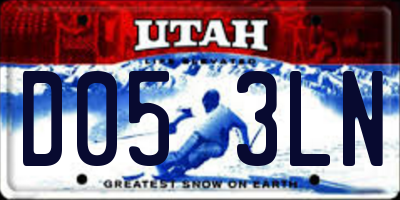 UT license plate D053LN