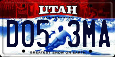 UT license plate D053MA
