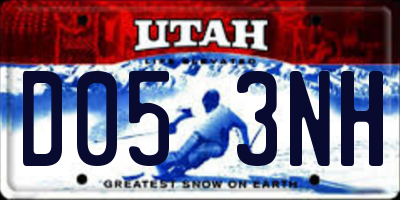 UT license plate D053NH