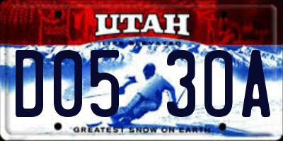 UT license plate D053OA