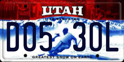 UT license plate D053OL
