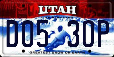 UT license plate D053OP