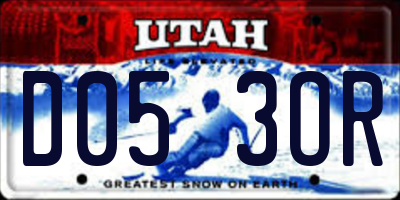 UT license plate D053OR