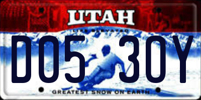UT license plate D053OY