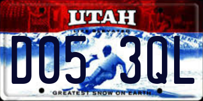 UT license plate D053QL