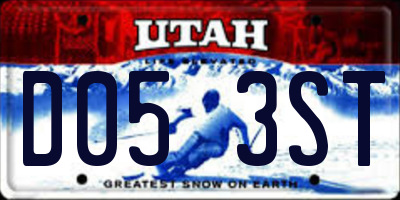 UT license plate D053ST