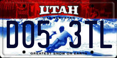 UT license plate D053TL