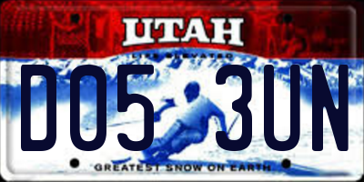 UT license plate D053UN