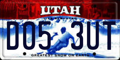 UT license plate D053UT
