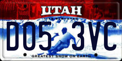 UT license plate D053VC