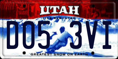 UT license plate D053VI