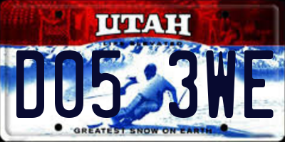 UT license plate D053WE