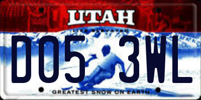 UT license plate D053WL