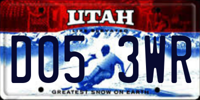 UT license plate D053WR