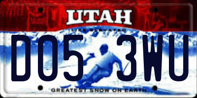 UT license plate D053WU