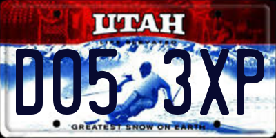 UT license plate D053XP