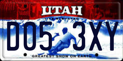 UT license plate D053XY