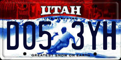 UT license plate D053YH