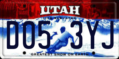UT license plate D053YJ
