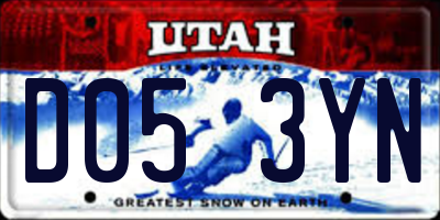 UT license plate D053YN